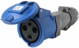 Pin & Sleeve Splashproof Connector 60A 250V, 4.67 Inch Height, Gray