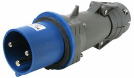 Pin & Sleeve Splashproof Plug 60 Amp 250 Volt, Gray, 10 Inch Length