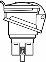 60A 480V Splashproof Pin & Sleeve Receptacle, 6.26 Inch Length, Gray