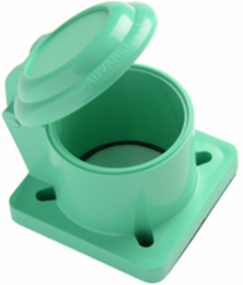NEMA 3R Panel-Mount Flip-Lid Cover, Green, Matte Finish, Polycarbonate, 2.23 Inch Width