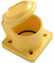 NEMA 3R Flip-Lid Cover, Yellow, UV-Resistant Polycarbonate