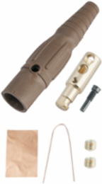 400A 600V Male Plug with 2/0-4/0 Capacity, 6.875 Inch Length, Brown