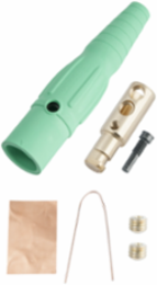 400A 600V Male Cam Type Plug, 6-7/8 Inch Length, Green