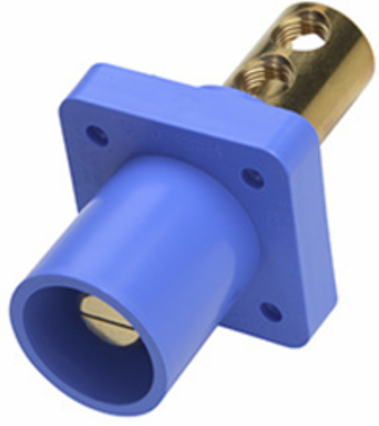 Male Cam Panel Mount, 400A 600V, Blue Nylon Housing