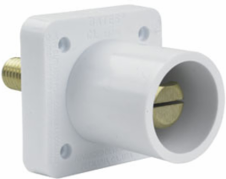 400A 600V Male Cam Panel Mount, White