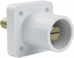 400A 600V Male Cam Panel Mount, White