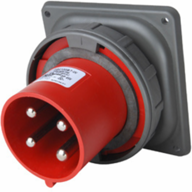 100A Watertight Pin & Sleeve Inlet, 3 Phase 480V, Gray, 5.71 Inch Length