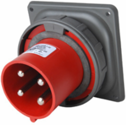 100A Watertight Pin & Sleeve Inlet, 3 Phase 480V, Gray, 5.71 Inch Length