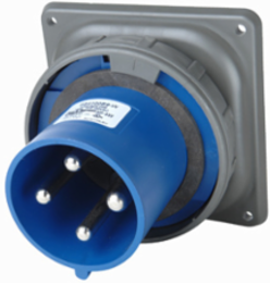 100A Triple-Pole 4-Wire Watertight Inlet, 250V, Gray, 5.75 Inch