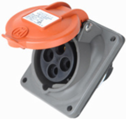 Pin & Sleeve Receptacle, 20A 125/250V, 3.3 Inch Length, Gray