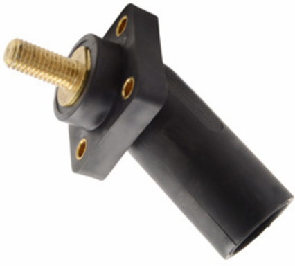 45 1-1/8 Inch Black Threaded Stud Panel Mount - Male, Type 3R Rated