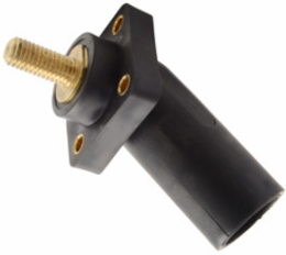 45 1-1/8 Inch Black Threaded Stud Panel Mount - Male, Type 3R Rated