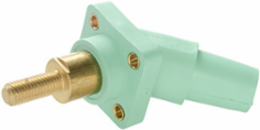 45 Degree 1-1/8 Inch Threaded Stud Panel Mount, Male, Green
