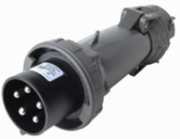 Watertight 100A 4-Pole 5-Wire 347V/600V Plug, 5.2 Inch x 13.4 Inch