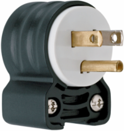 EHU Angled Plug 15A 125V, Black, 1.35 Inch Depth