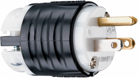 15A 125V Extra-Hard Use Spec-Grade Black Straight Blade Plug