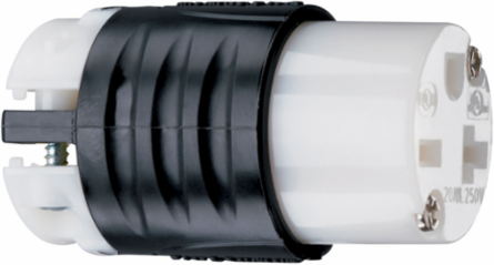 Straight Blade Connector 2-Pole 3-Wire 20A 250V, 1.516 Inch Width