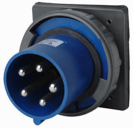 Watertight Pin & Sleeve Inlet 60A 4.5 Inch x 4.5 Inch x 4.25 Inch, Gray