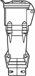 Pin & Sleeve Connector, 60A, 3 Phase Y, 277/480V, Gray, 10.75 Inch Length