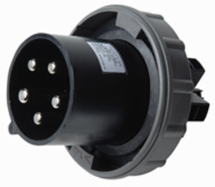 Watertight 60A Replacement Plug Body, 5-Wire, 347/600V, 10 Inch Depth, 4.5 Inch Width