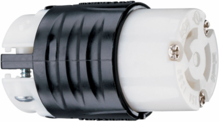 Turnlok 15A Connector, Black/White, 1.516 Inch Width, 2.598 Inch Length
