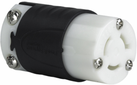 15A NEMA L615 Connector, Black & White, 2.598 Inch Length
