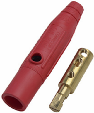 Series 15 150A 600V Male Cam Type Plug, 4.3 Inch Length, Red