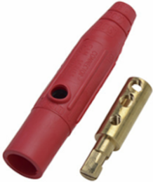 Series 15 150A 600V Male Cam Type Plug, 4.3 Inch Length, Red