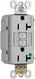 Hospital-Grade 20A Self-Test Duplex GFCI, Gray, 1.72 Inch Width, 0.98 Inch Depth
