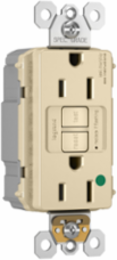 Hospital Grade 20A Duplex GFCI Receptacle with SafeLock Protection, Ivory