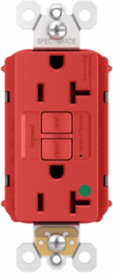 PlugTail® 20A Hospital Grade Red Duplex Self-Test GFCI Receptacle