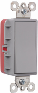 PlugTail Single Pole 15A Decorator Switch, Gray, Matte Finish