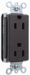 PlugTail 15A 125V Decorator Duplex Receptacle, Brown, 1.5 Inch Width
