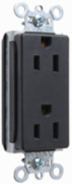 PlugTail® 15A 125V Decorator Duplex Receptacle, Black, 2.75 Inch Height, 1.5 Inch Width