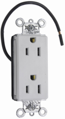 PlugTail Decorator Receptacle, 15A 125V, 2.75 Inch Height, White