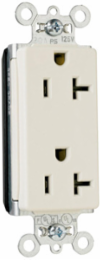 PlugTail 20A 125V Decorator Duplex Receptacle, Light Almond, 2.75 Inch Height, 1.5 Inch Width