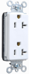 PlugTail 20A 125V Decorator Duplex Receptacle, White, 2.75 Inch Height