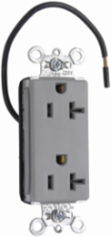 PlugTail® 20A Decorator Split Circuit Receptacle, 125V, Gray, 2.75 Inch Height