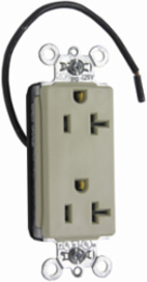 PlugTail® Decorator Split Circuit Receptacle, 20A, 125V, Ivory, 2.75 Inch Height, 1.5 Inch Width