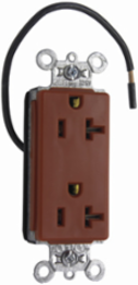 PlugTail® Decorator Split Circuit Receptacle, 20A, 125V, Red, 2.75 Inch Height
