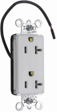PlugTail® Decorator Receptacle, 20A 125V, White, 2.75 Inch Height