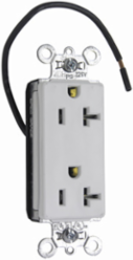PlugTail® Decorator Receptacle, 20A 125V, White, 2.75 Inch Height
