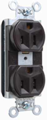 PlugTail 15A 125V Duplex Receptacle, Brown, 1.322 Inch Width, 2.635 Inch Height