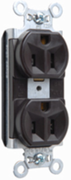 PlugTail 15A 125V Duplex Receptacle, Brown, 1.322 Inch Width, 2.635 Inch Height