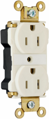 PlugTail Industrial Spec Grade Receptacle, 15A 125V, 1.625 Inch Width, Light Almond