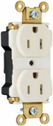PlugTail Industrial Spec Grade Receptacle, 15A 125V, 1.625 Inch Width, Light Almond