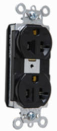 PlugTail Spec-Grade Duplex Receptacle, 15A 125V, Black, 1.322 Inch Width