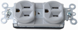 PlugTail® 15A 125V Duplex Receptacle, Gray, 2.635 Inch Height