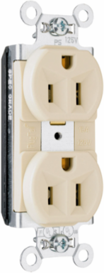 PlugTail® 15A 125V Spec-Grade Duplex Receptacle, Red, 1.322 Inch Width, 2.635 Inch Height