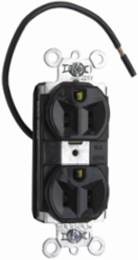 PlugTail Split Circuit Receptacle, 15A, 125V, Brown, 1.322 Inch Width